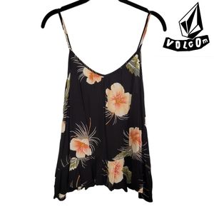 Volcom Flowy Floral Print Top Size Small